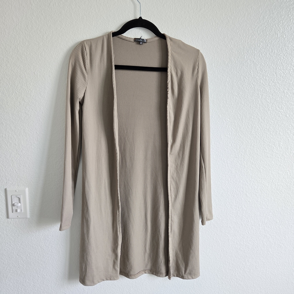 Splash Beige Open Front Cardigan Women Size S